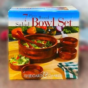 7 Piece Wood Salad Bowl Set *Brand New/Unused